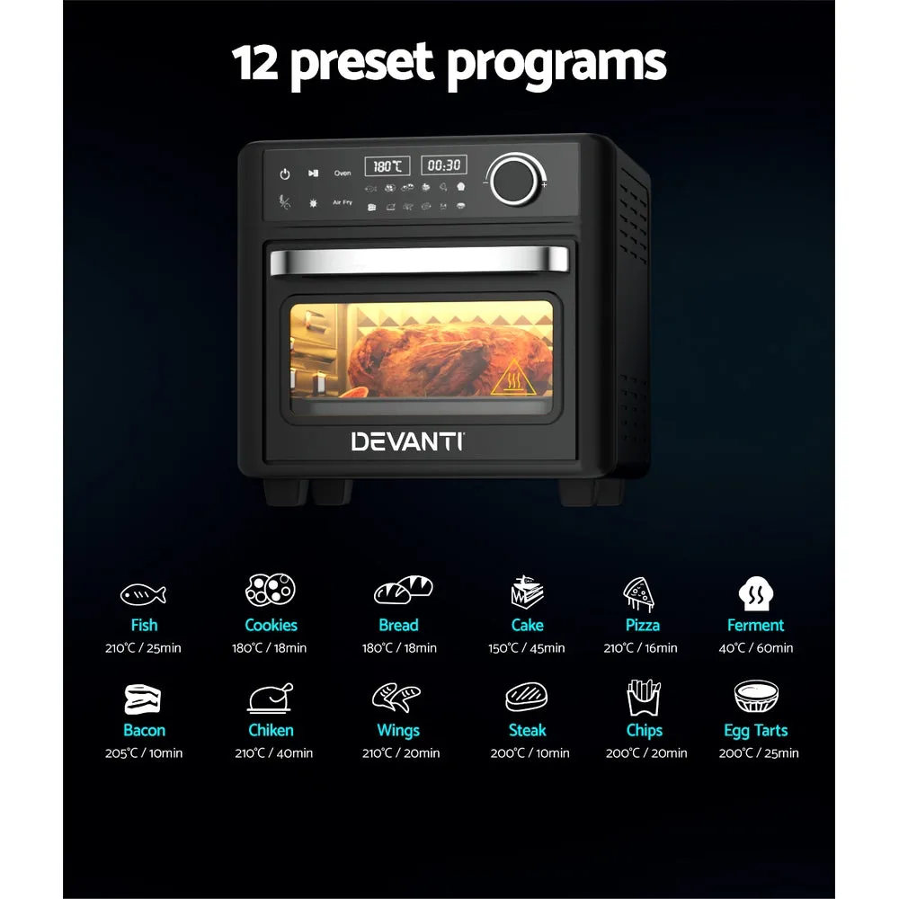 15L Air Fryer Oven, 12 Presets, 1200W, Devanti