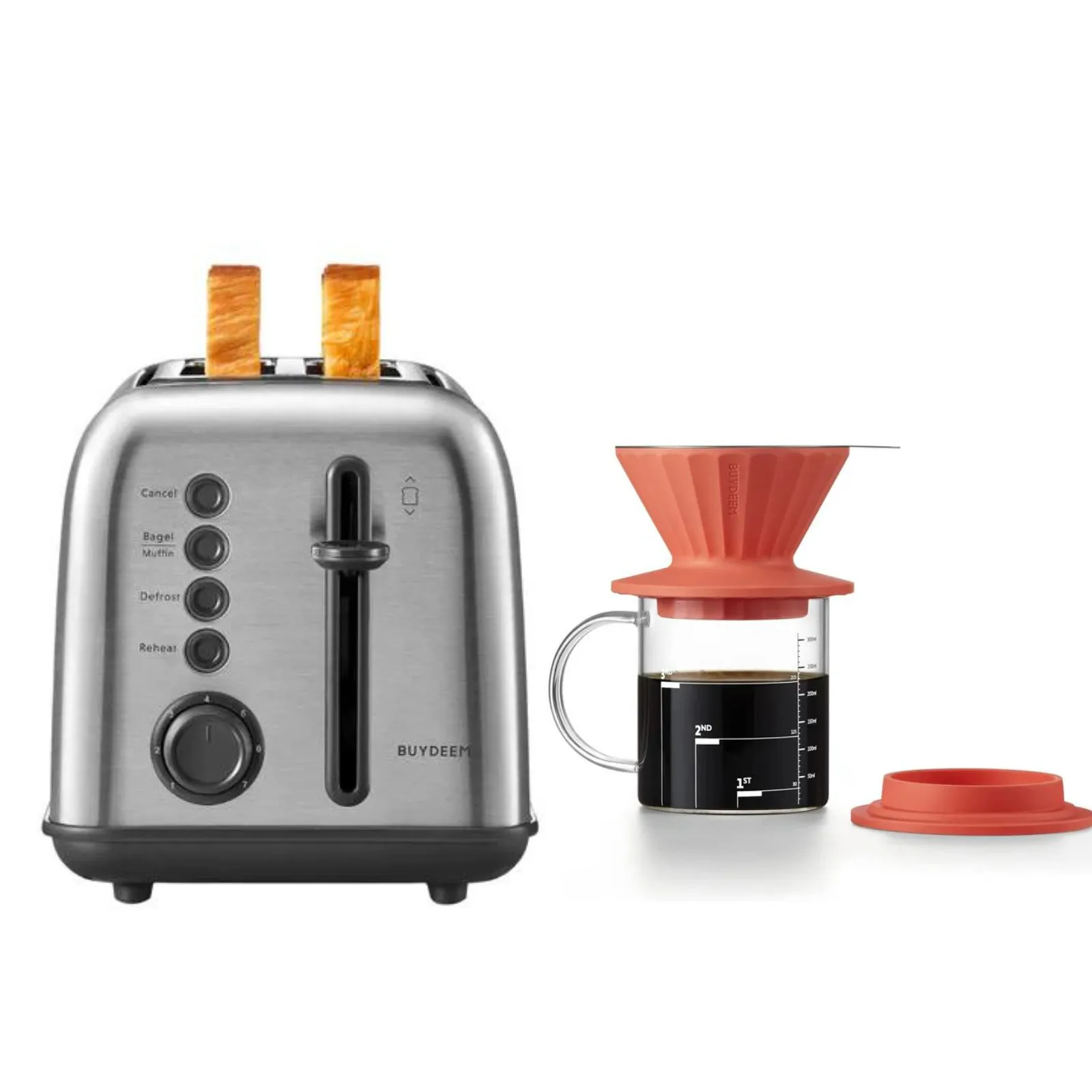 2-Slice Toaster with Coffee Dripper Set - Bundle Offer