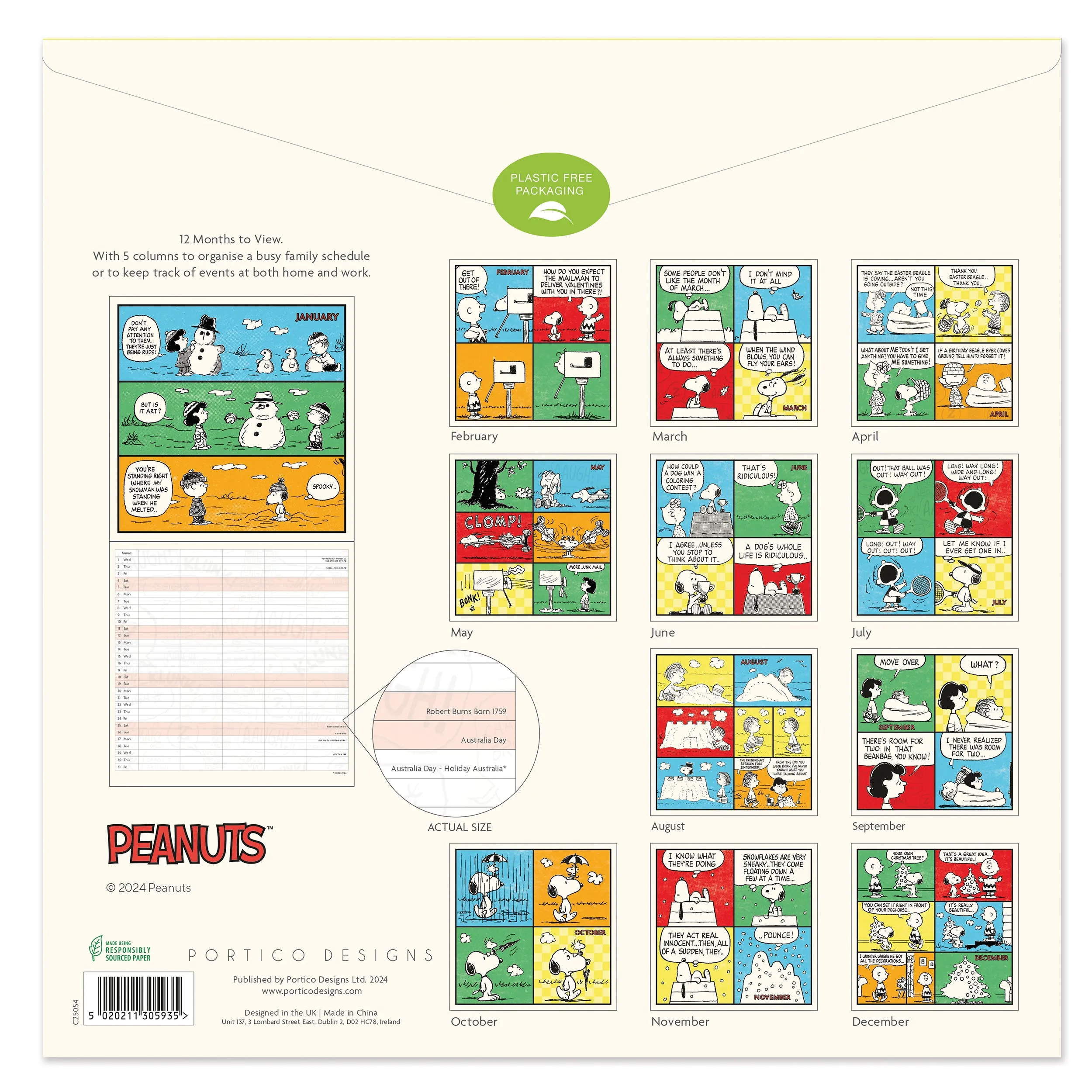 2025 Peanuts Wall Calendar