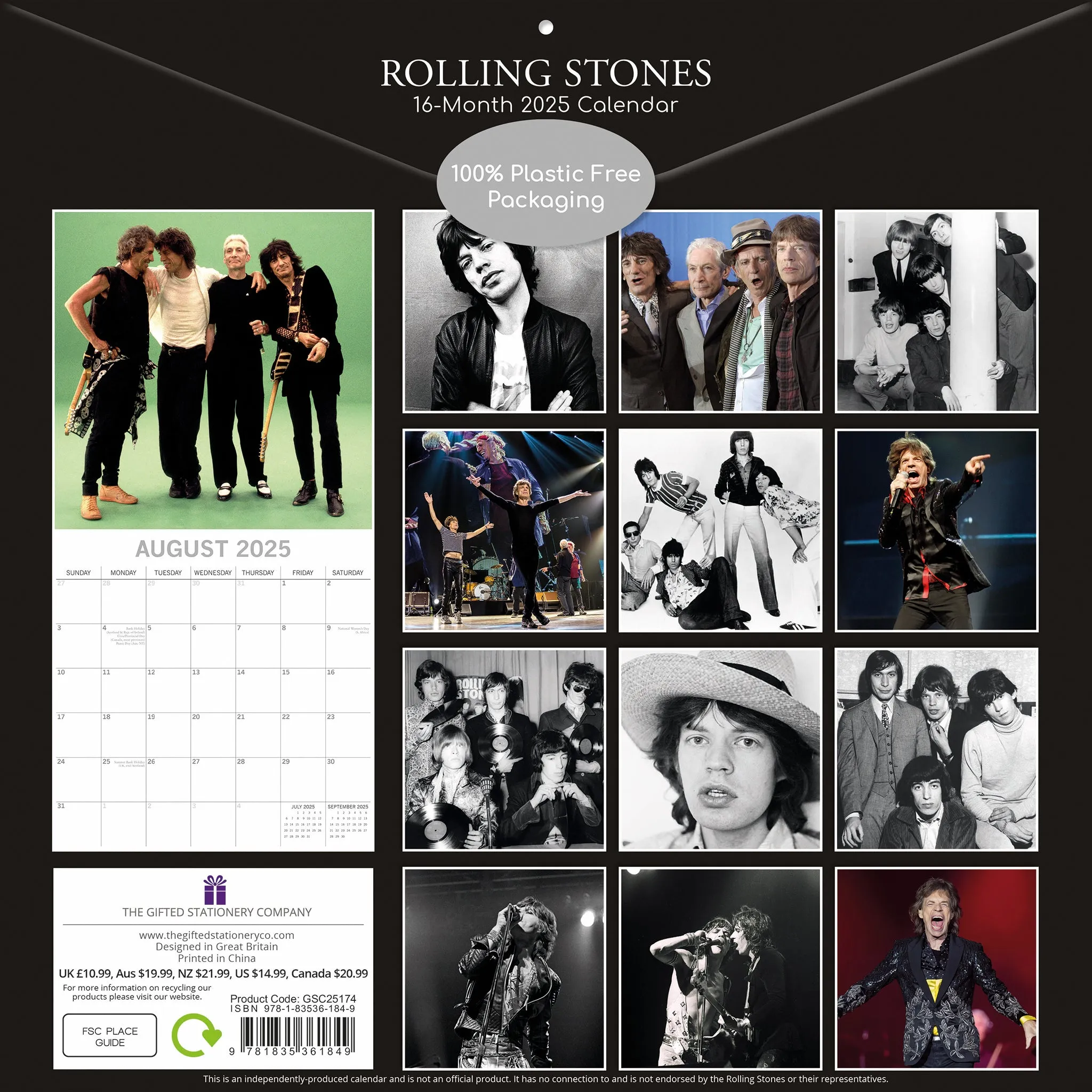 2025 Rolling Stones Wall Calendar (Online Exclusive)