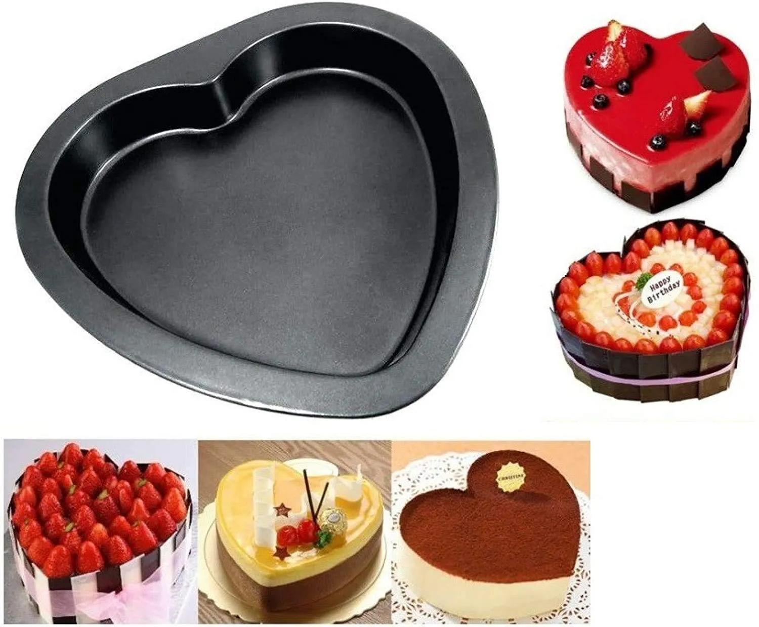 2209 Heart Shape Cake Mould Non Stick  Steel 1 kg Cake Baking Tray ( 23cm)