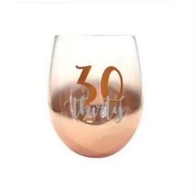 30 Rose Gold Ombre Stemless Wine Glass - 600ml