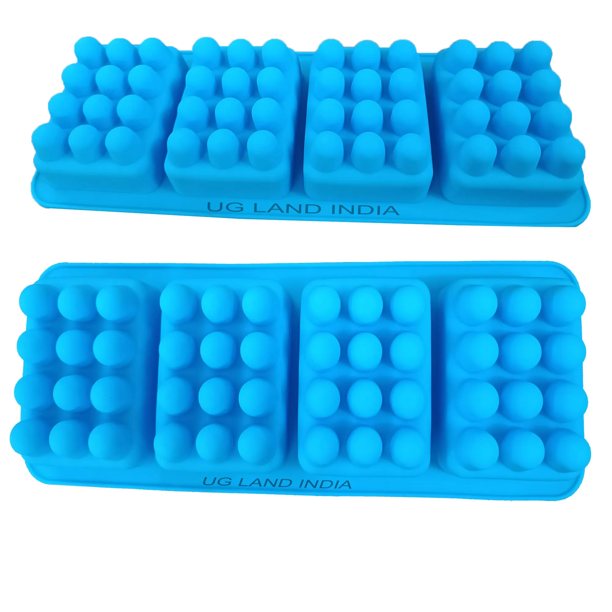 4 Cavities Silicone Massager Soap Mold Candy Jelly Baking Trays