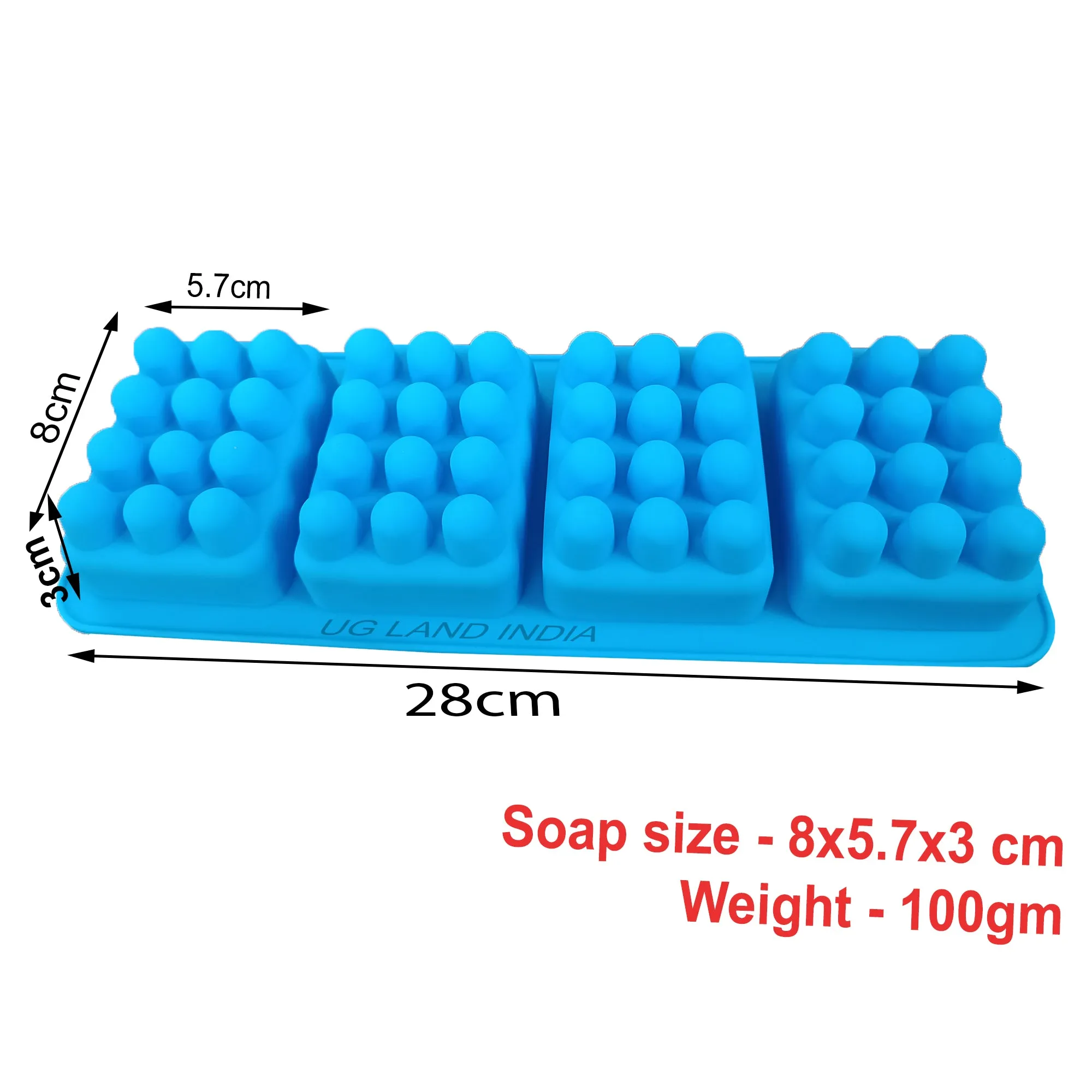 4 Cavities Silicone Massager Soap Mold Candy Jelly Baking Trays