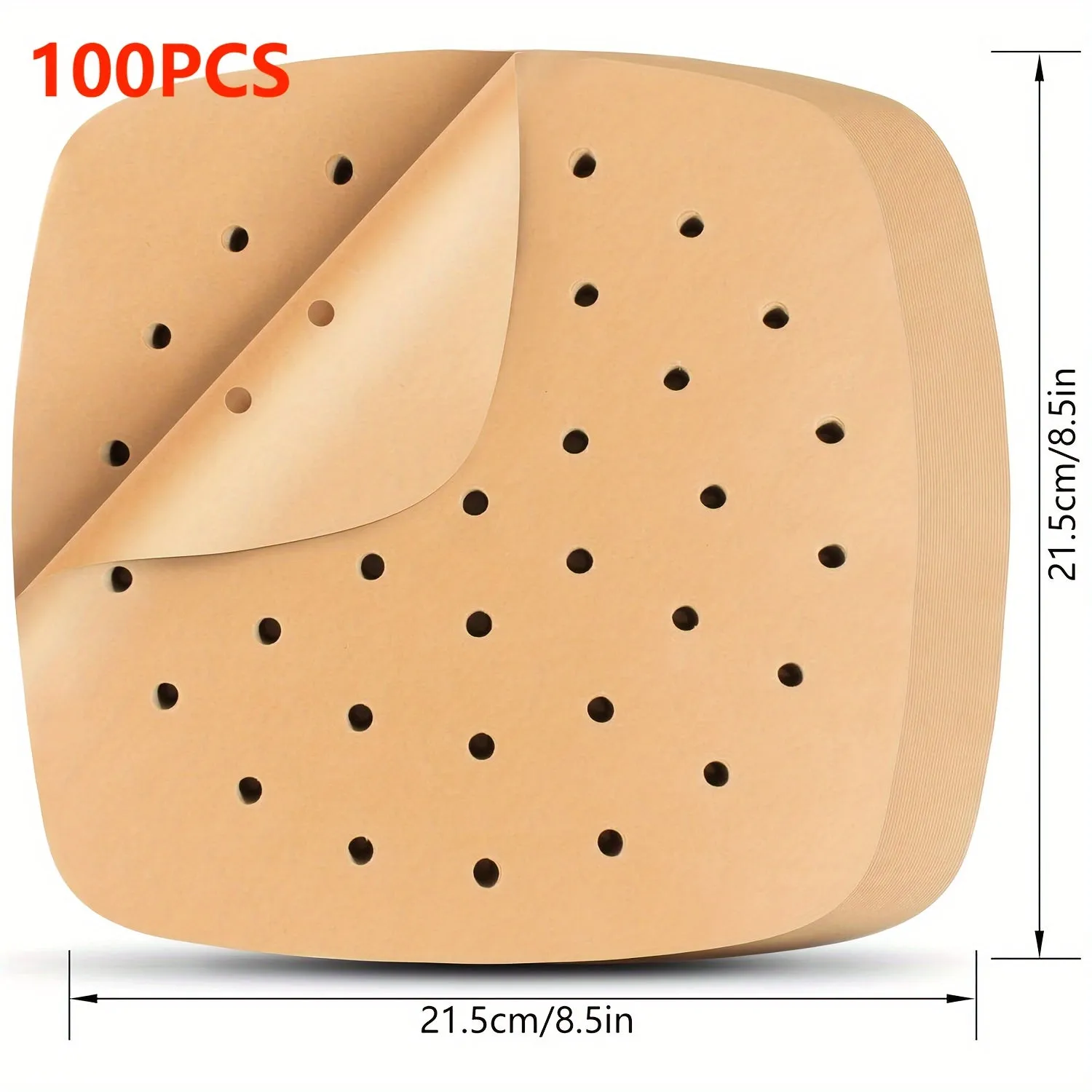 50/100pcs, Air Fryer Parchment Paper Value Pack - Square Liners, Steamer & Filter Paper Disposable & Perforated