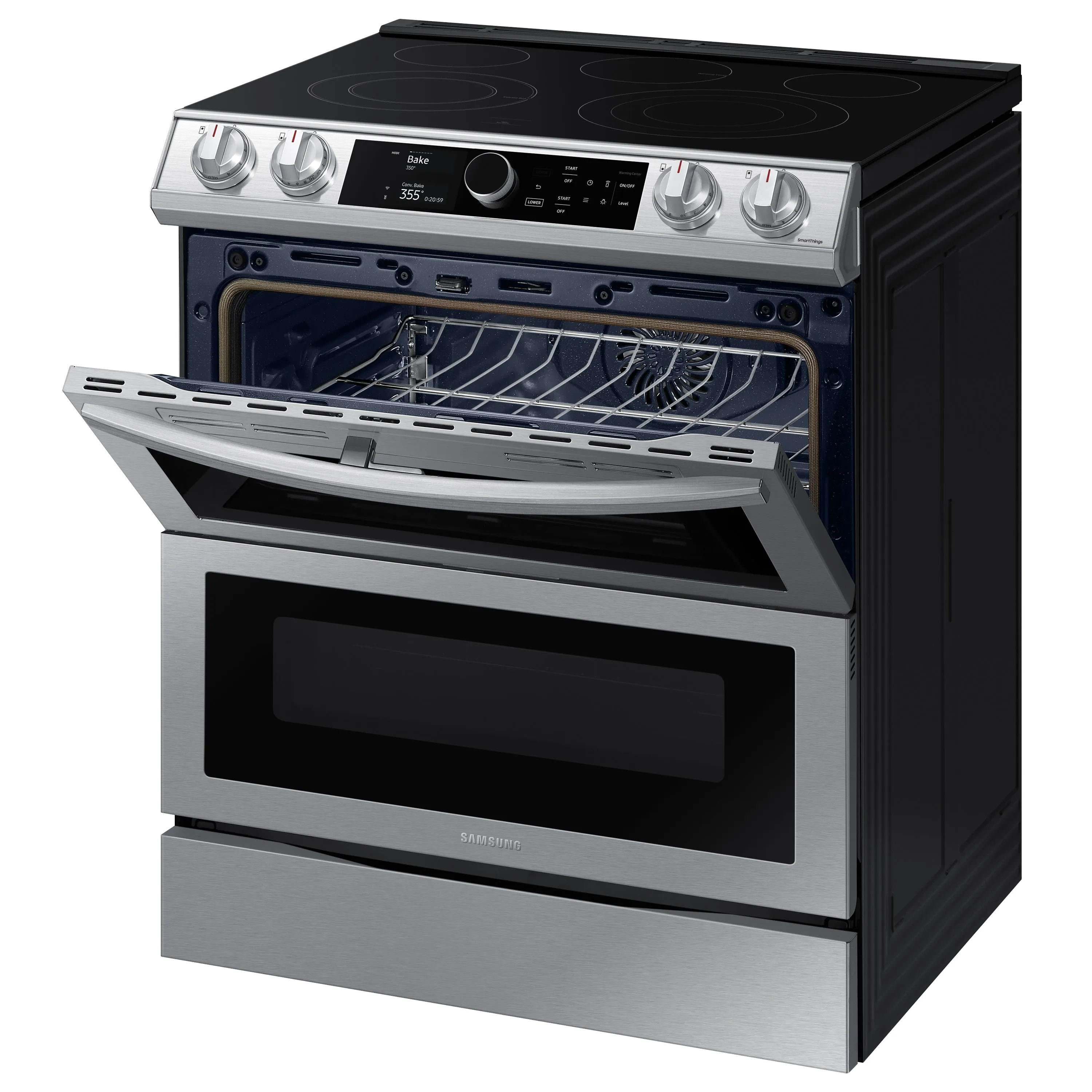 6.3 cu ft. Smart Slide-in Electric Range with Smart Dial, Air Fry, & Flex Duo(TM) in Stainless Steel - (NE63T8751SS)