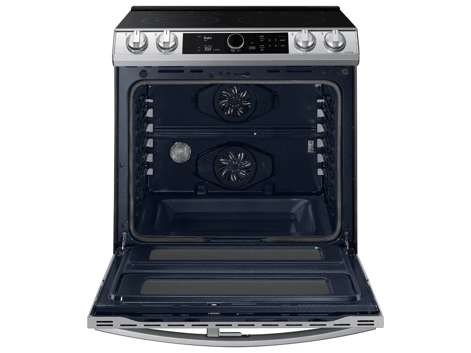 6.3 cu ft. Smart Slide-in Electric Range with Smart Dial, Air Fry, & Flex Duo(TM) in Stainless Steel - (NE63T8751SS)