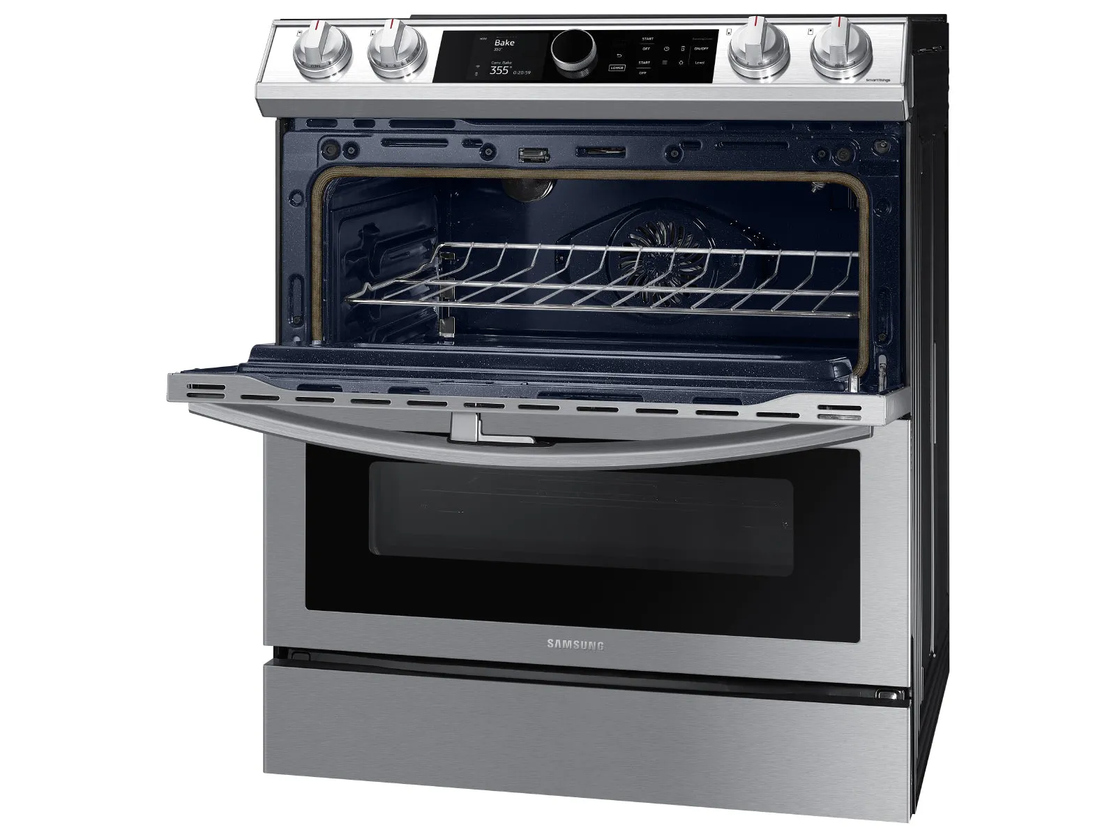 6.3 cu ft. Smart Slide-in Electric Range with Smart Dial, Air Fry, & Flex Duo(TM) in Stainless Steel - (NE63T8751SS)