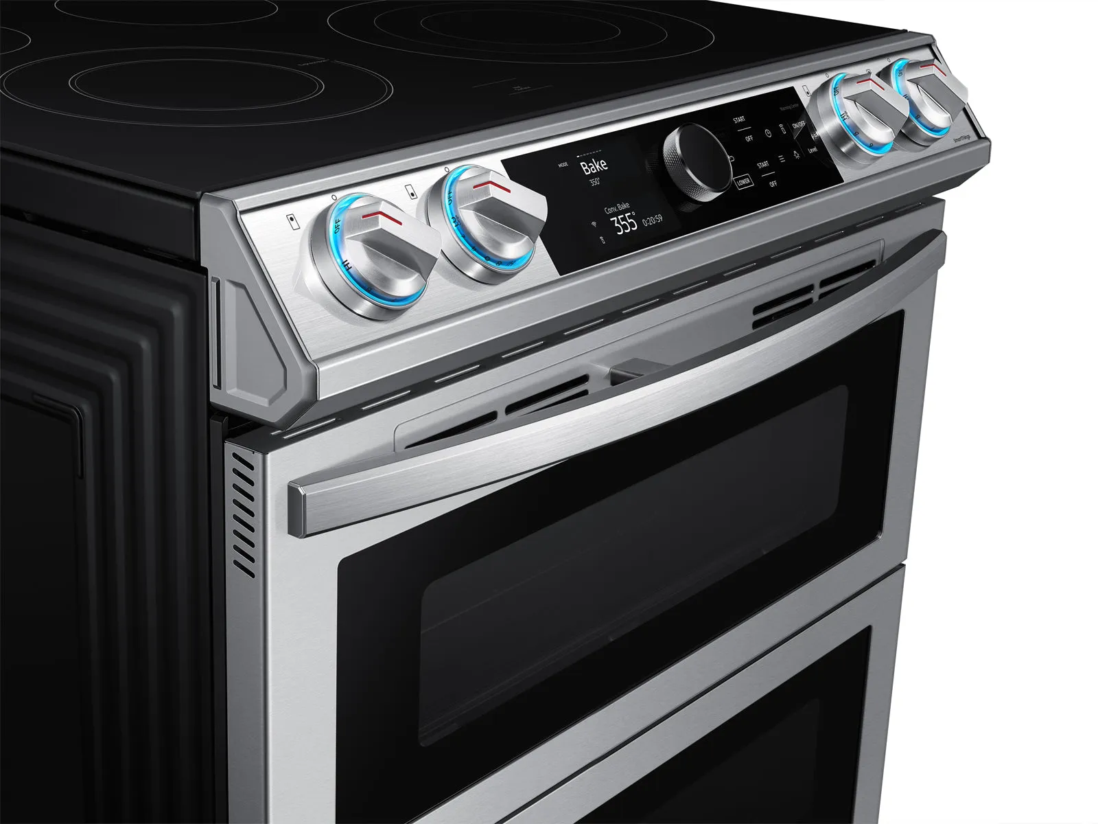 6.3 cu ft. Smart Slide-in Electric Range with Smart Dial, Air Fry, & Flex Duo(TM) in Stainless Steel - (NE63T8751SS)