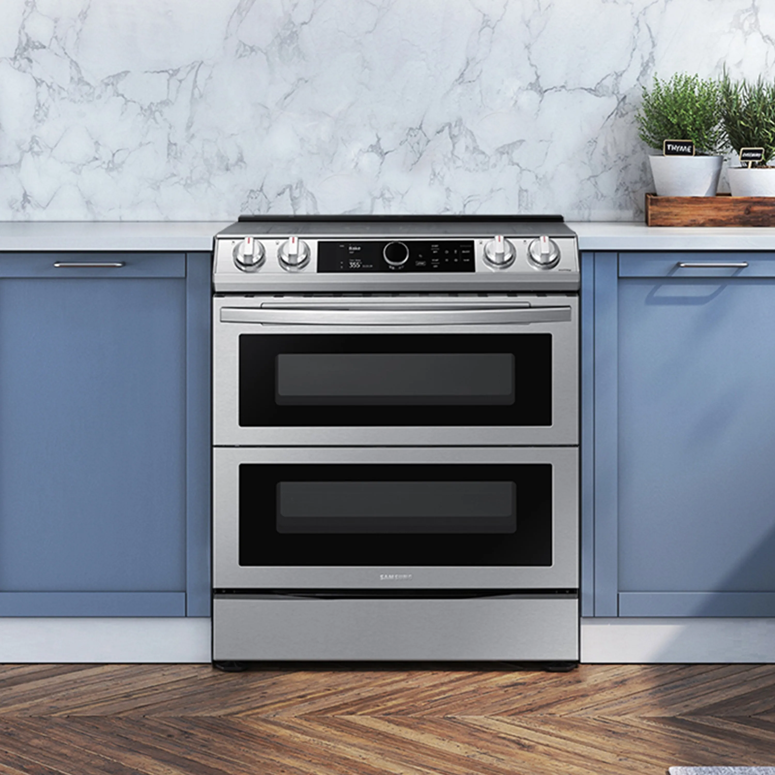 6.3 cu ft. Smart Slide-in Electric Range with Smart Dial, Air Fry, & Flex Duo(TM) in Stainless Steel - (NE63T8751SS)