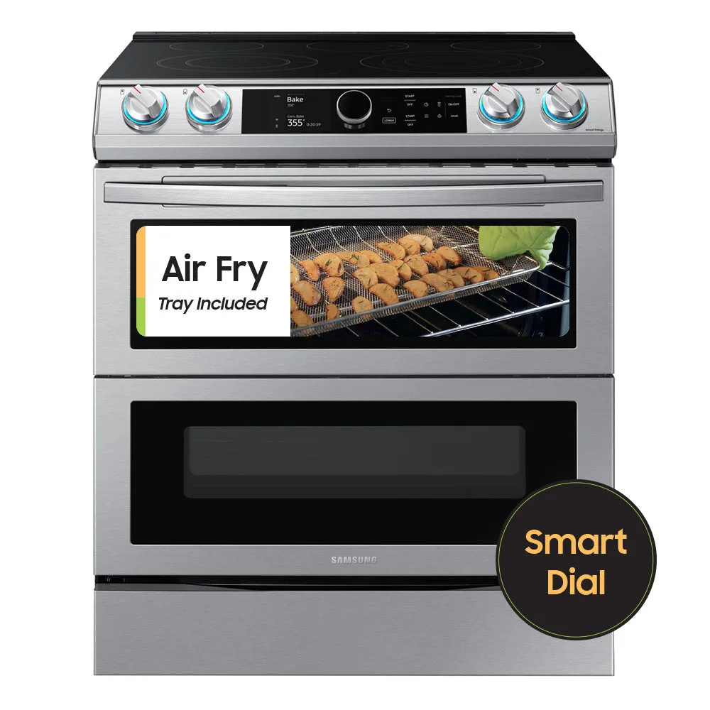 6.3 cu ft. Smart Slide-in Electric Range with Smart Dial, Air Fry, & Flex Duo(TM) in Stainless Steel - (NE63T8751SS)