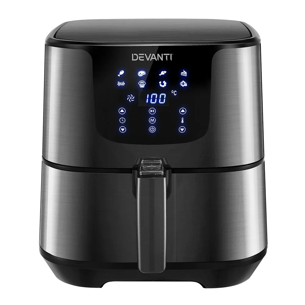 7L XL Air Fryer, LCD Control, 1700W, 8 Presets - Devanti