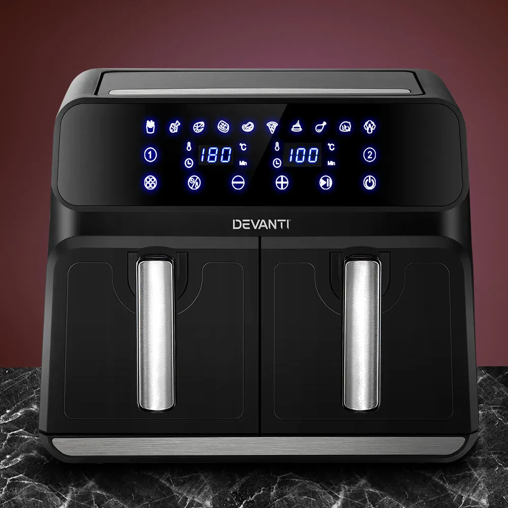 8L Dual Zone Air Fryer, LCD, 1700W - Devanti