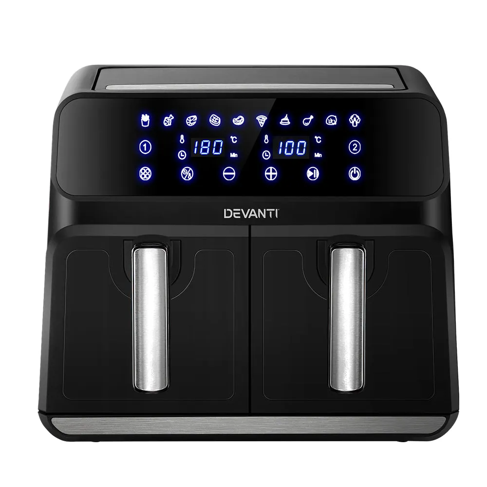 8L Dual Zone Air Fryer, LCD, 1700W - Devanti