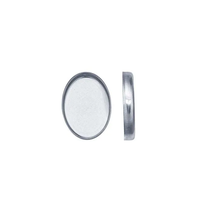 8x10mm Sterling Silver Bezel Oval 2 pack