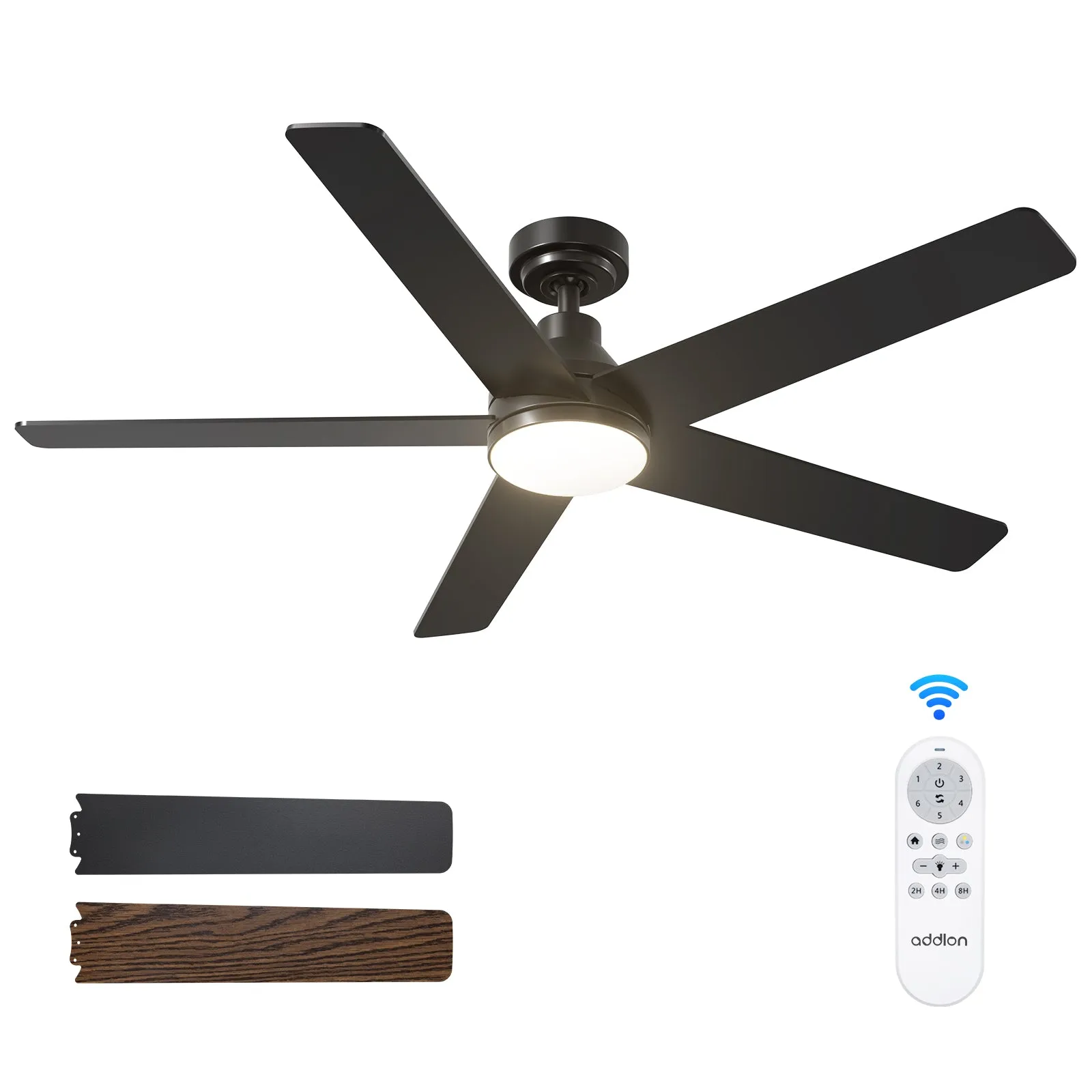 Addlon Ceiling Fans with Lights, 32/42/52 inch White/Nickel/Black Ceiling Fan with Light and Remote Control, Reversible, 3CCT, Dimmable, Noiseless, Small Ceiling Fan for Bedroom, Farmhouse, Indoor/Outdoor Use