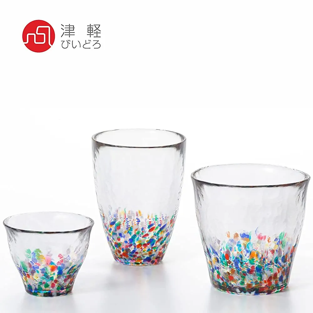 Aderia FS-71597 Tsugaru Vidro Glass Rock Glass Glass Set, Nebuta Sake Sanpu Set, Made in Japan