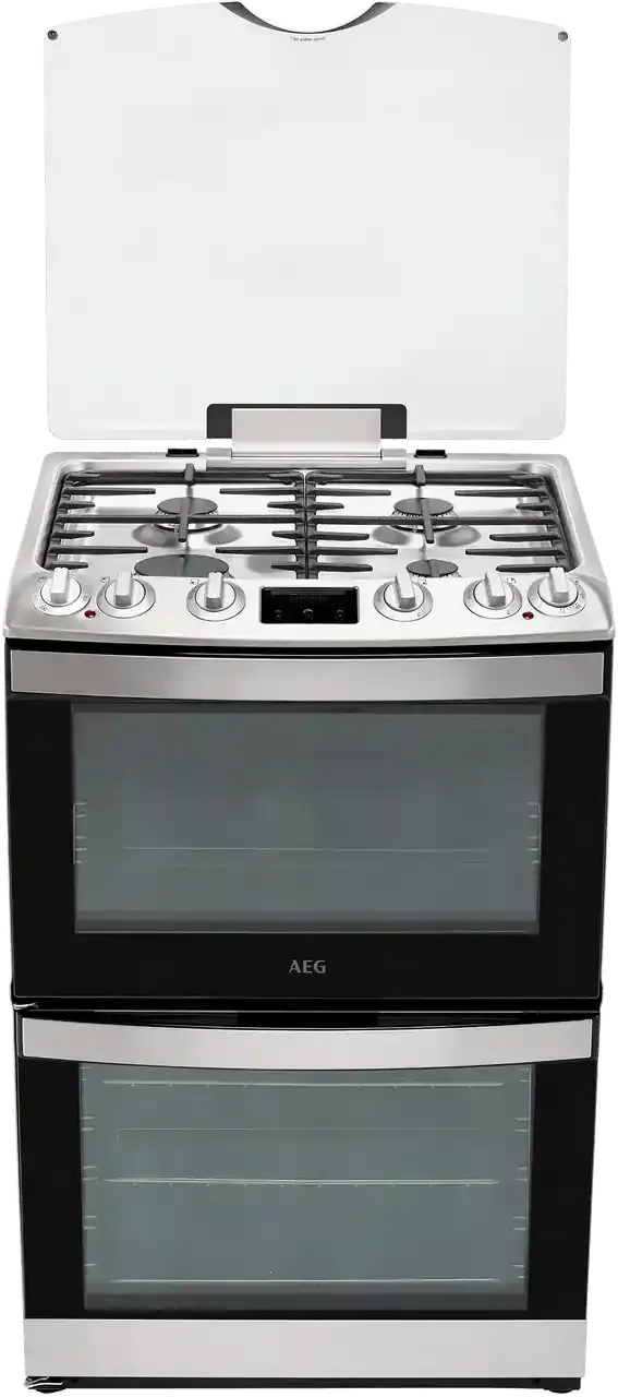 AEG CKB6540ACM Dual Fuel Cooker with Gas Hob- Stainless Steel