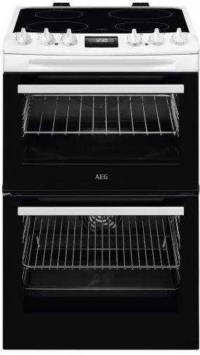 AEG SurroundCook CCX1530ACW 55cm Electric Cooker with Ceramic Hob - White