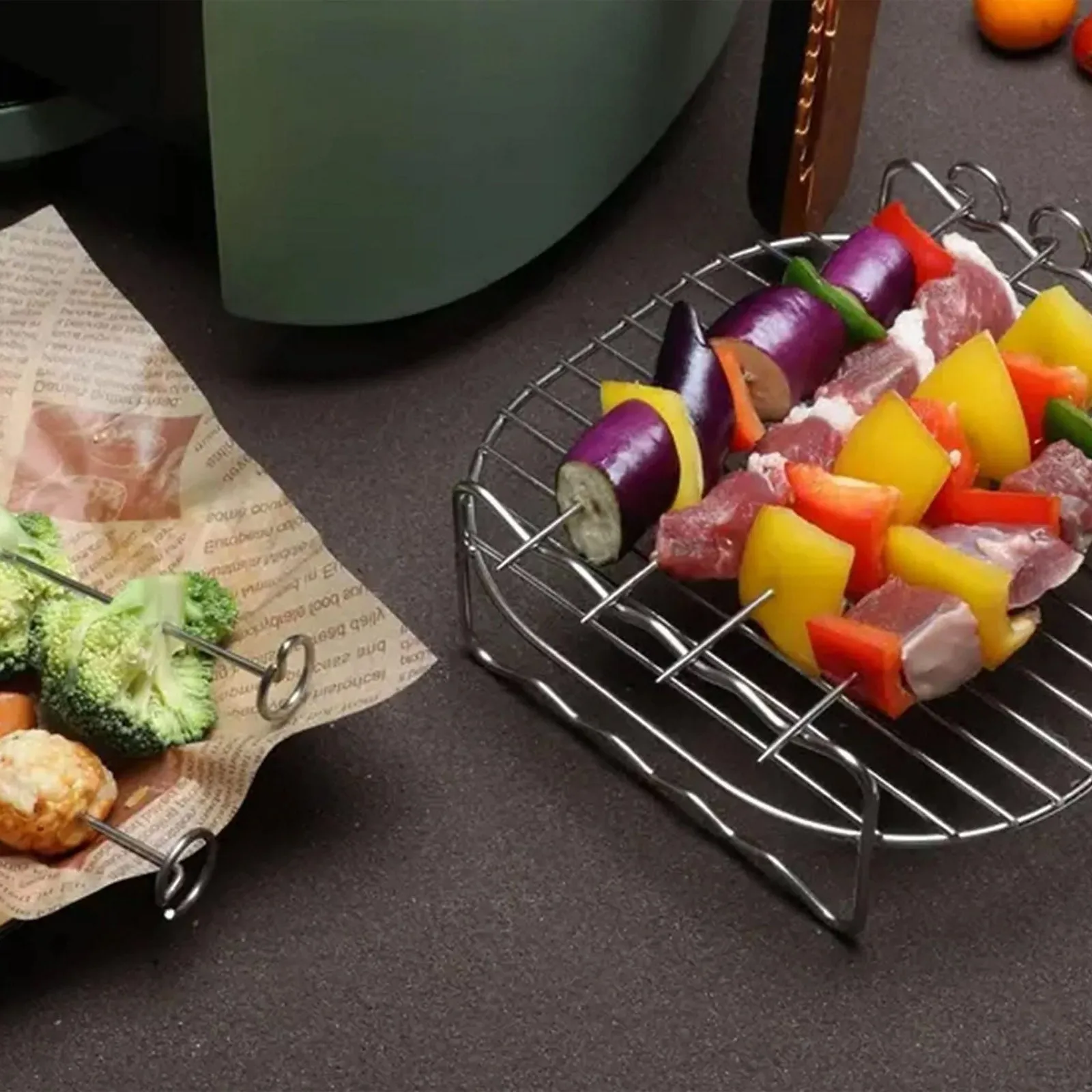 Air Fryer Rack With 4 Skewer 2 Sizes