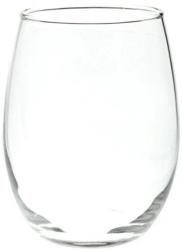 Amazon Basics Stemless Wine Glasses (Set of 4), 15 oz