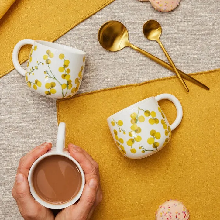 Angus & Celeste: Sunny Day Mugs Two Set Wattle Blossom