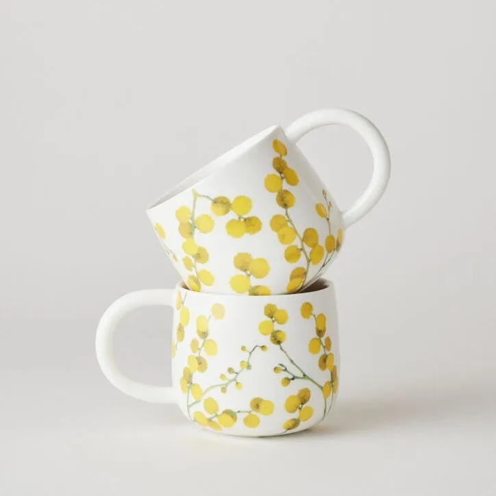 Angus & Celeste: Sunny Day Mugs Two Set Wattle Blossom