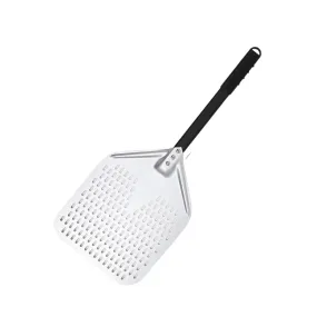 Anygleam Pizza Shovel 35 cm X 75cm Silver for Perforated Peel with Metal Handle Oven Turning Baking Accessory