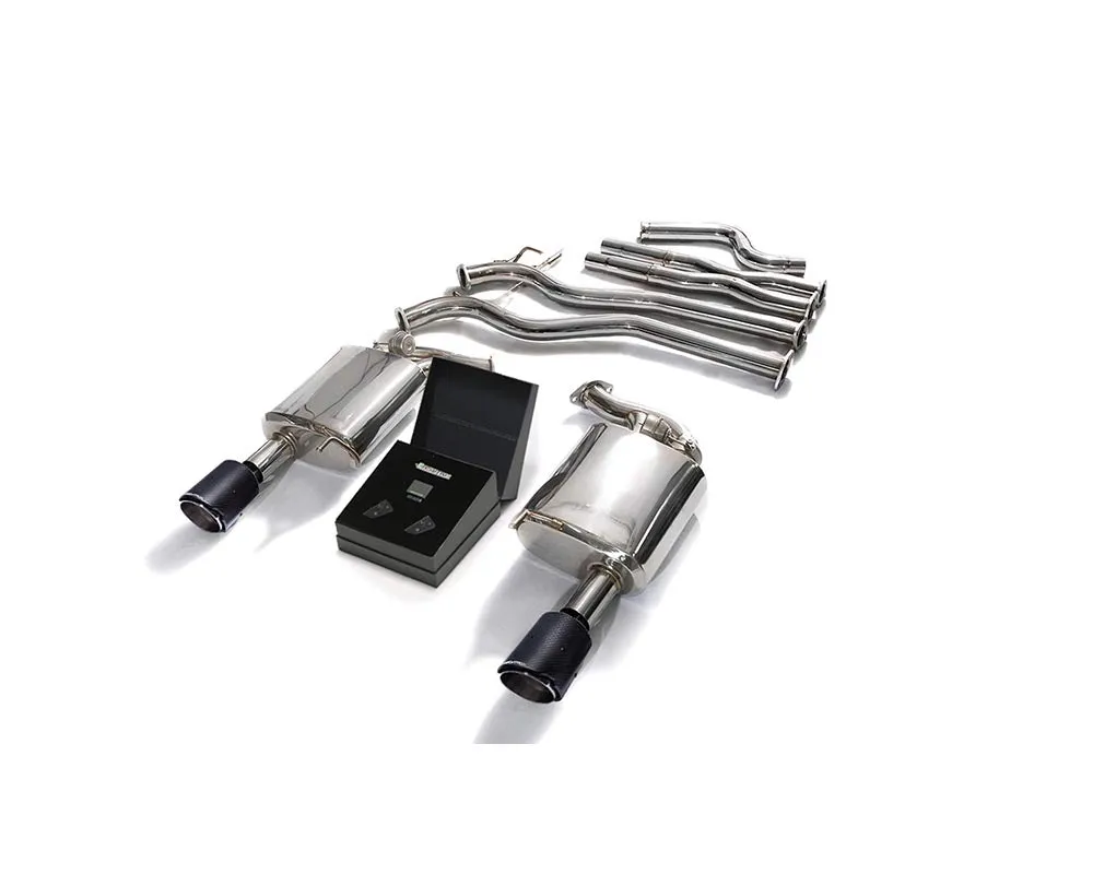 ARMYTRIX Stainless Steel Valvetronic Catback Exhaust System Dual Carbon Tips Ford Mustang GT Coyote 5.0L V8 2015-2020