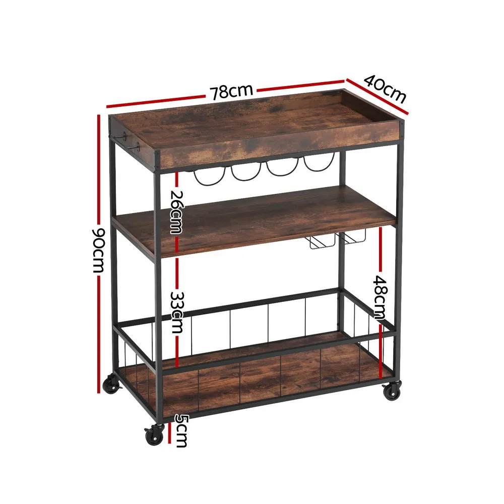 Artiss Kitchen Island Rolling Serving Cart