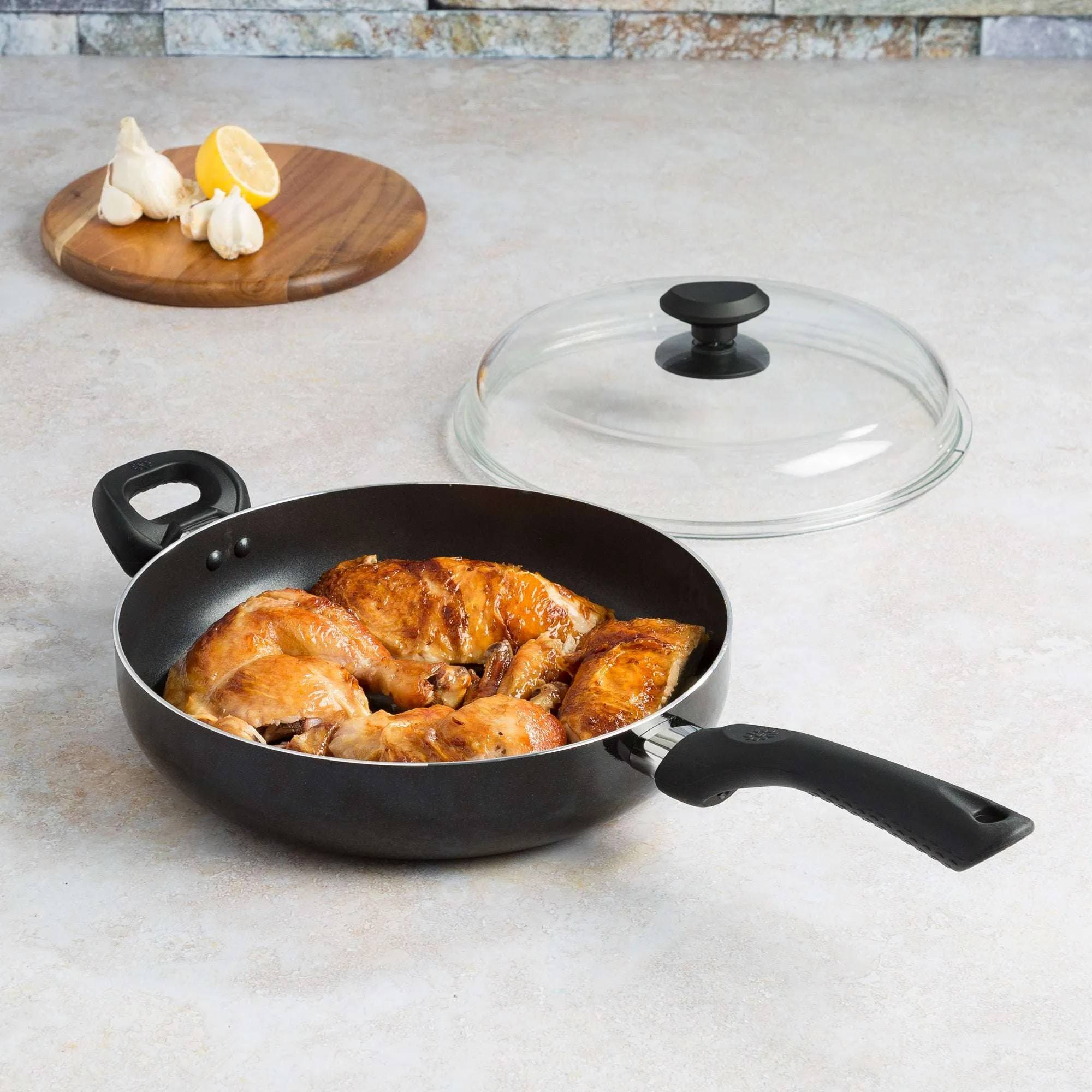 Artistry Non Stick Chicken Fryer With High Dome Glass Lid - Ecolution