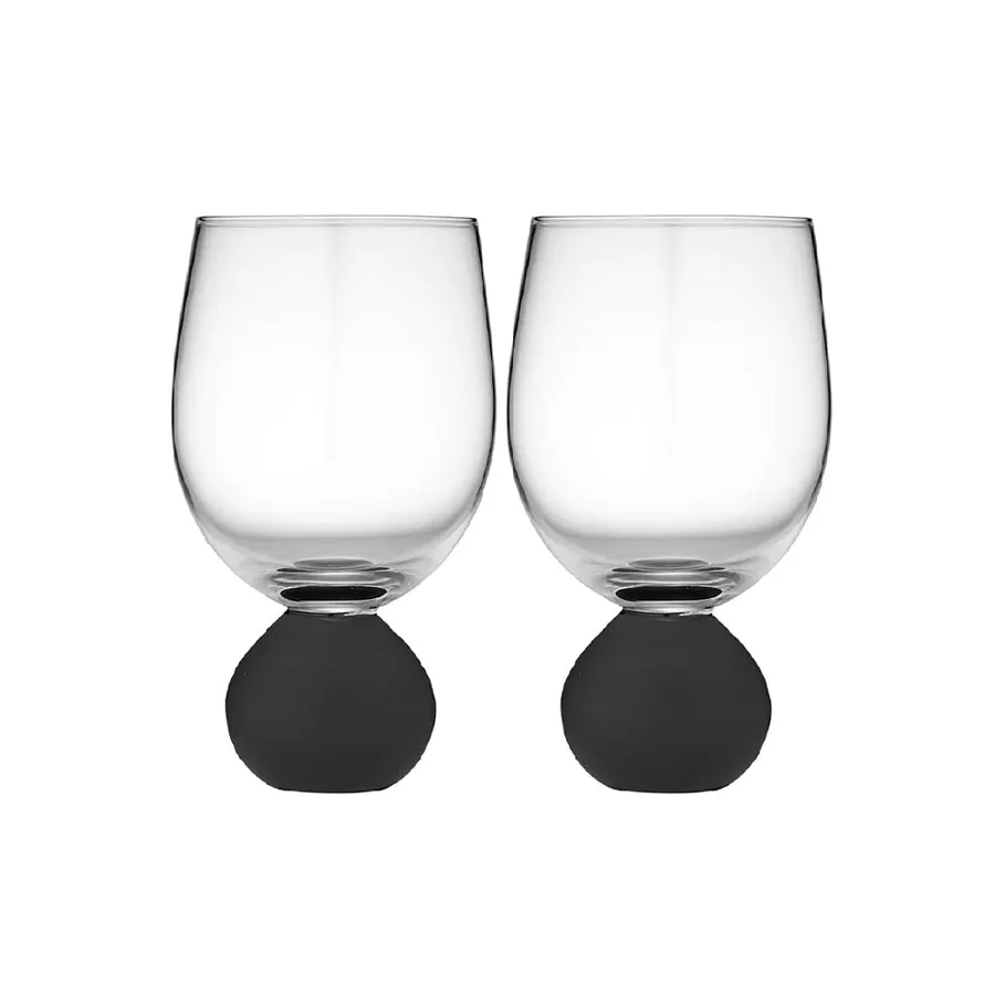 Astrid Wine Glass Set - Black (2pc)