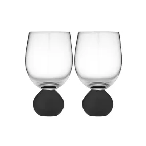 Astrid Wine Glass Set - Black (2pc)