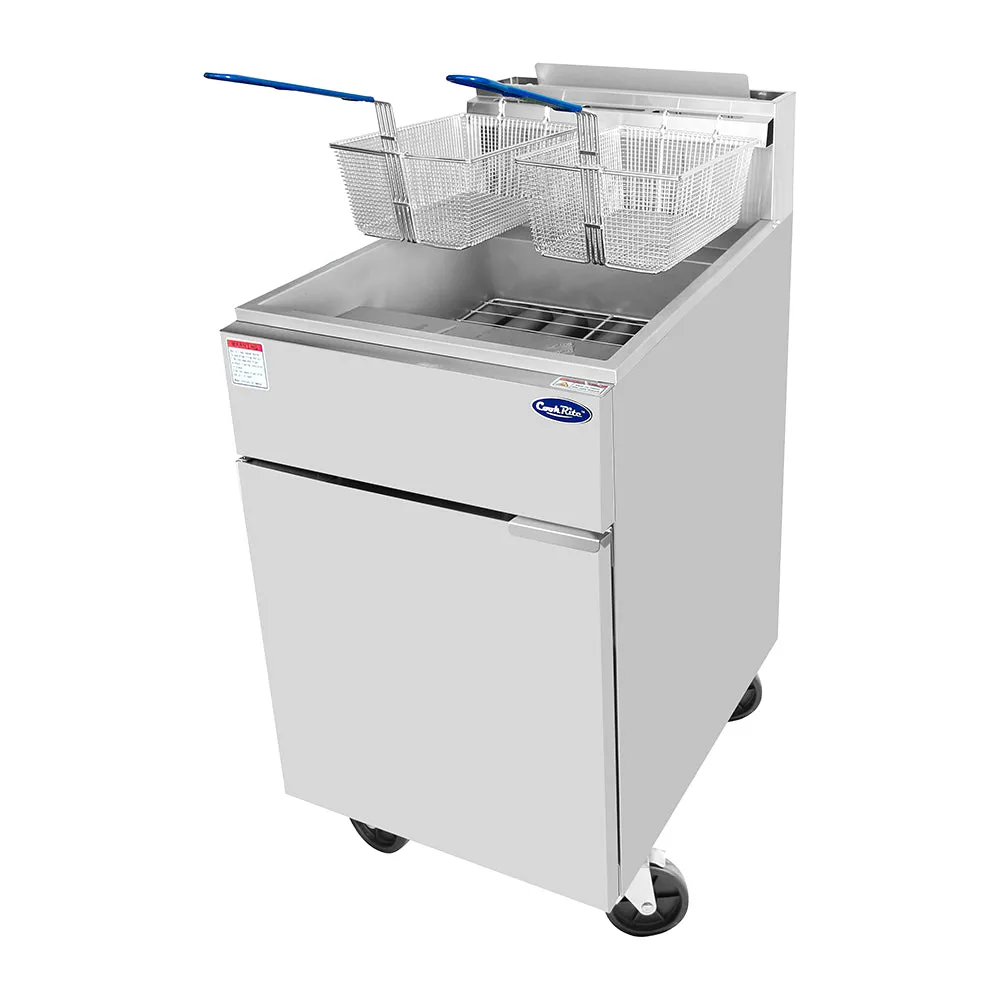 Atosa ATFS-75 75 Lb. Gas Heavy Duty Commercial Deep Fryer - 136,000 BTU