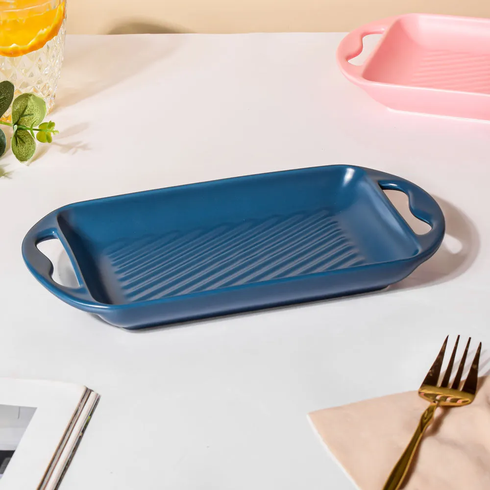 Baking Tray With Handle Dark Blue