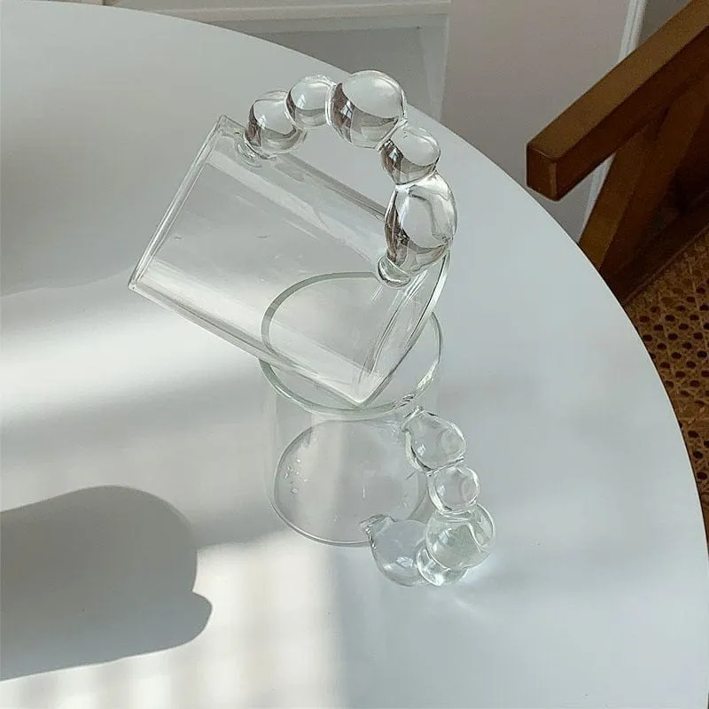 Bead Handle Glass Cup