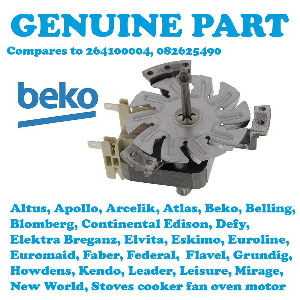 Beko Belling Blomberg Flavel Howdens Leisure Cooker Fan Oven Motor