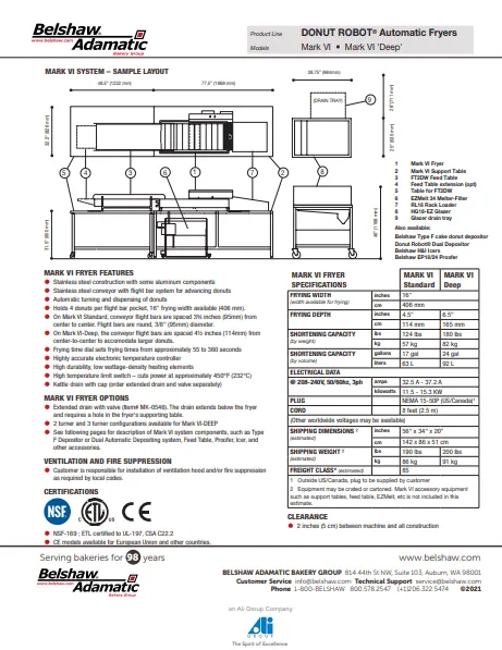 Belshaw Donut Robot® Mark VI Standard  (4 variables in Variants)