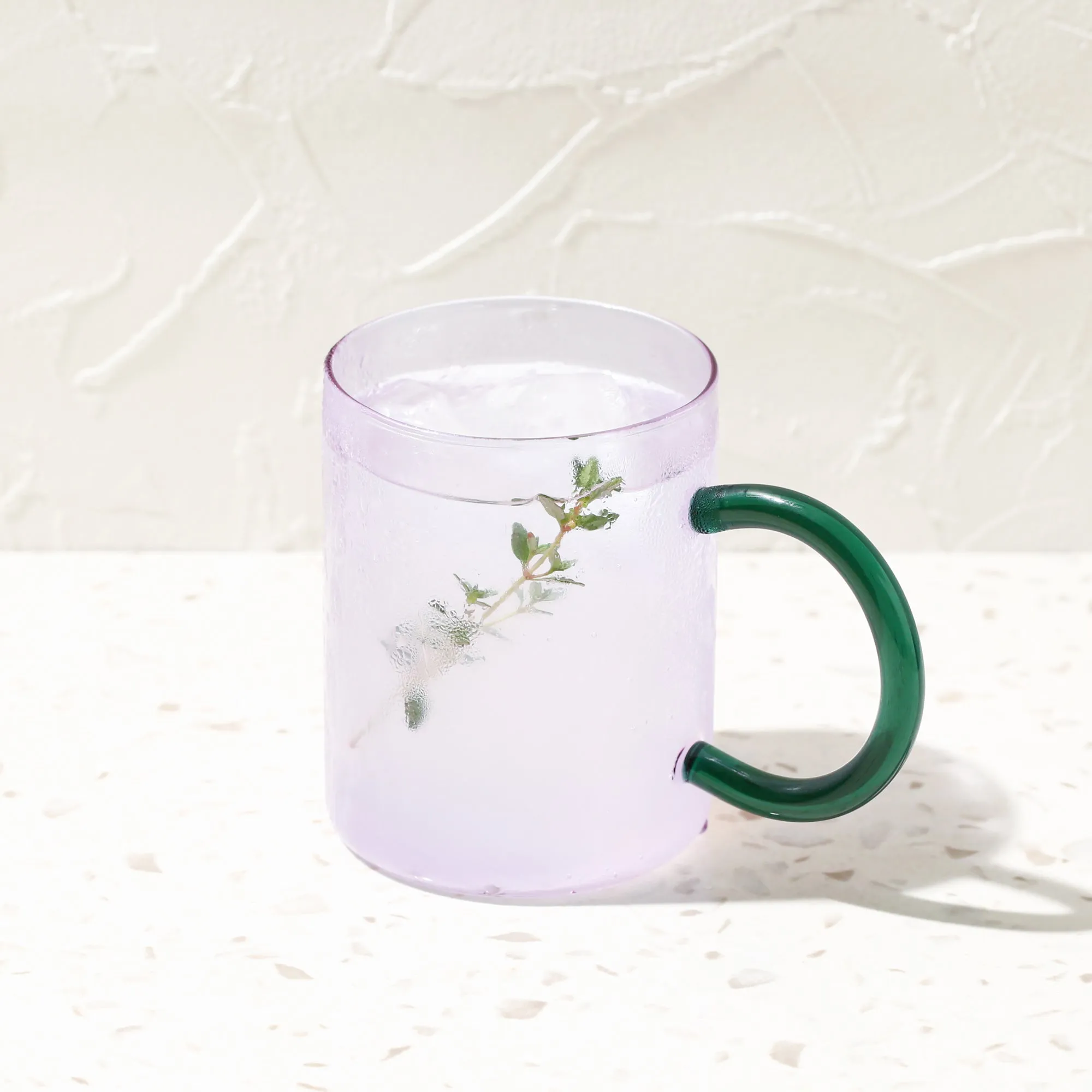 Bicolor Glass Mug Purple