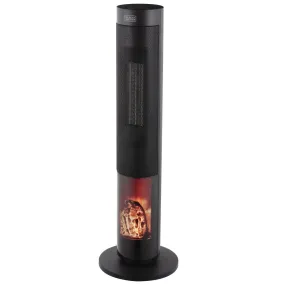 Black Decker 2KW Ceramic Tower Heater with Flame Effect