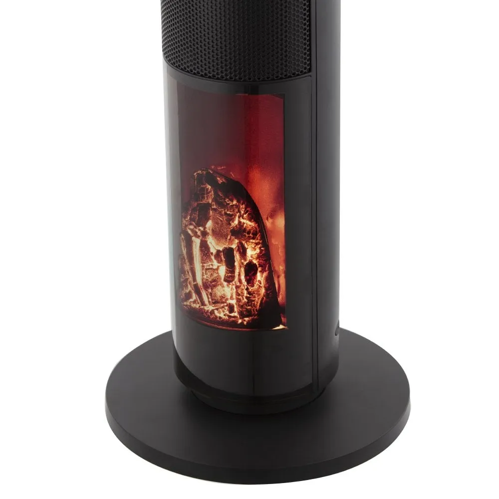 Black Decker 2KW Ceramic Tower Heater with Flame Effect