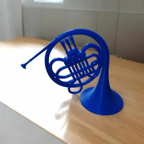 Blue French Horn Wall Art, Stunning 3D Printed Sculpture for Music-Themed Decoration, Ideal Gift for How I Met Your Mother Fans