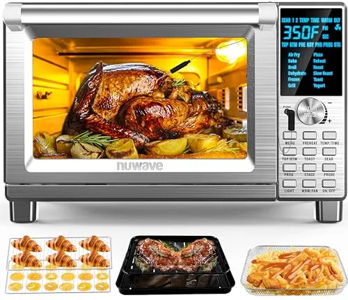 Bravo Air Fryer Toaster Smart Oven, 12-in-1 Countertop Convection, 30-QT XL Capacity, 50°-500°F Temperature Controls