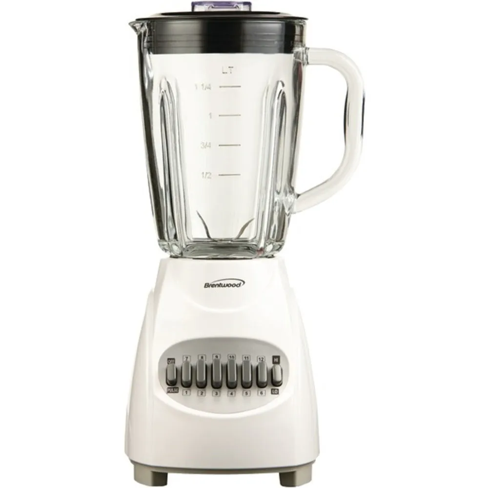 Brentwood Appliances JB-920W 42-Ounce 12-Speed   Pulse Electric Blender with Glass Jar (White)