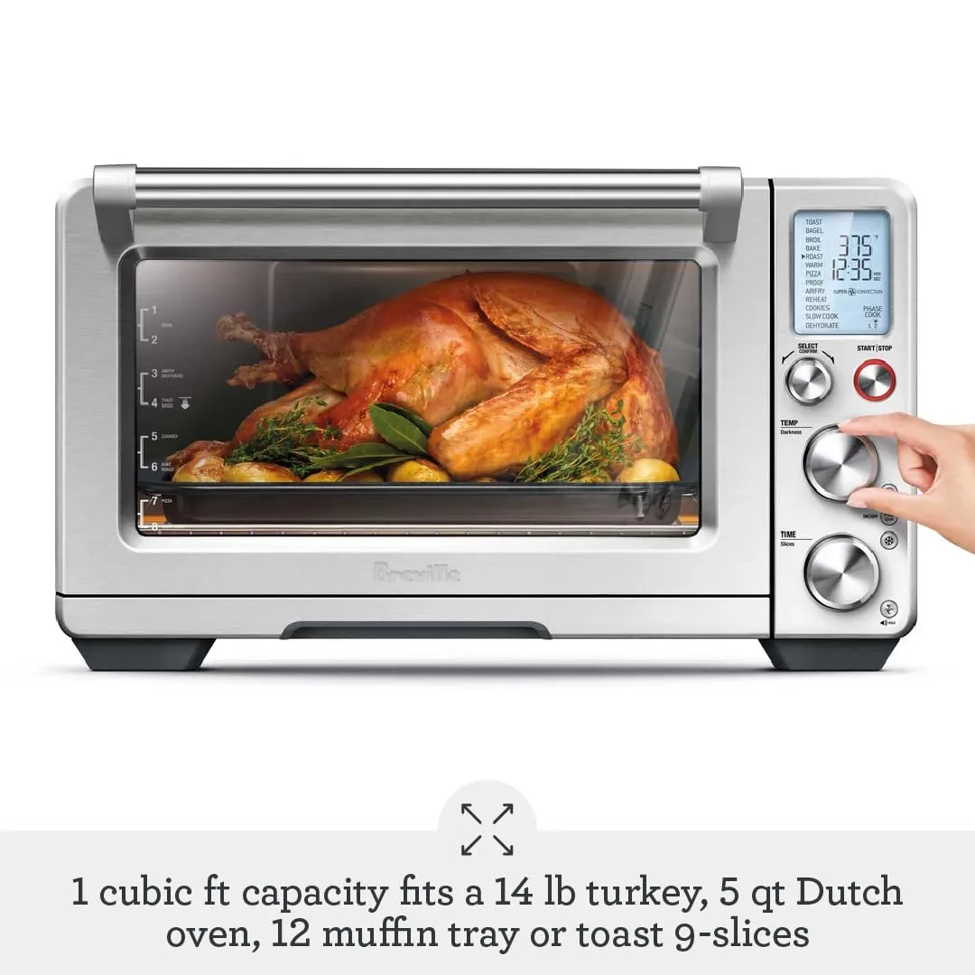 Breville the Smart Oven® Air Fryer Pro, Convection Countertop Oven, Air Fryer Toaster Oven Combo, BOV900BSS, Brushed Stainless Steel