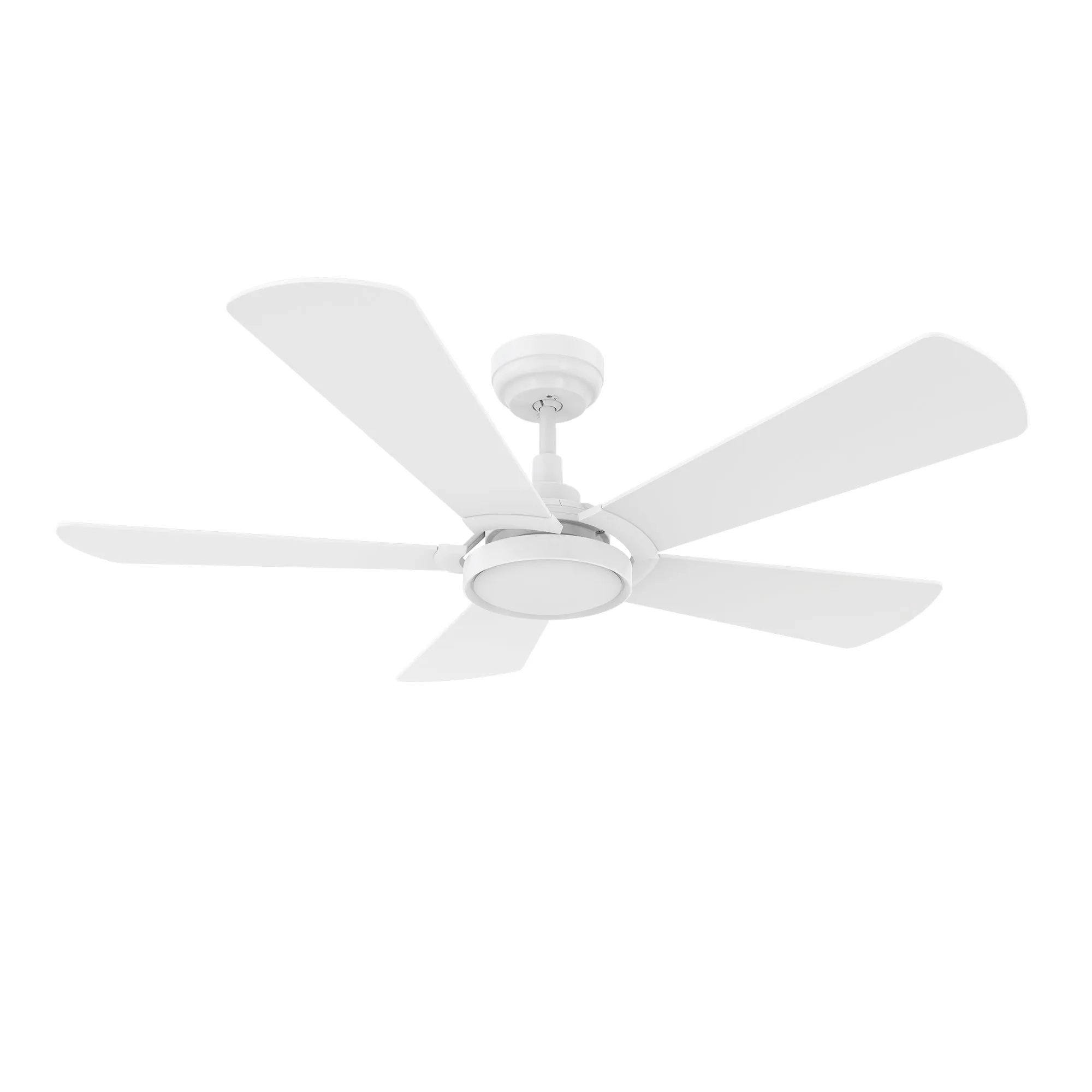 BRISA 52 inch 5-Blade Smart Ceiling Fan with LED Light Kit & Remote Control- White/White