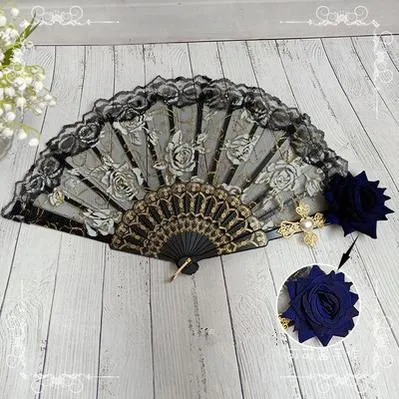 (Buy for me) Cocoa Sauce~Gothic Lolita Lace Gorgeous Folding Fan