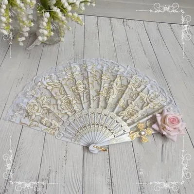 (Buy for me) Cocoa Sauce~Gothic Lolita Lace Gorgeous Folding Fan