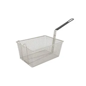 CAC China SPFB-6 9-1/2" Nickel-Plated Fry Basket With Black Handle, Case of 6 Pcs