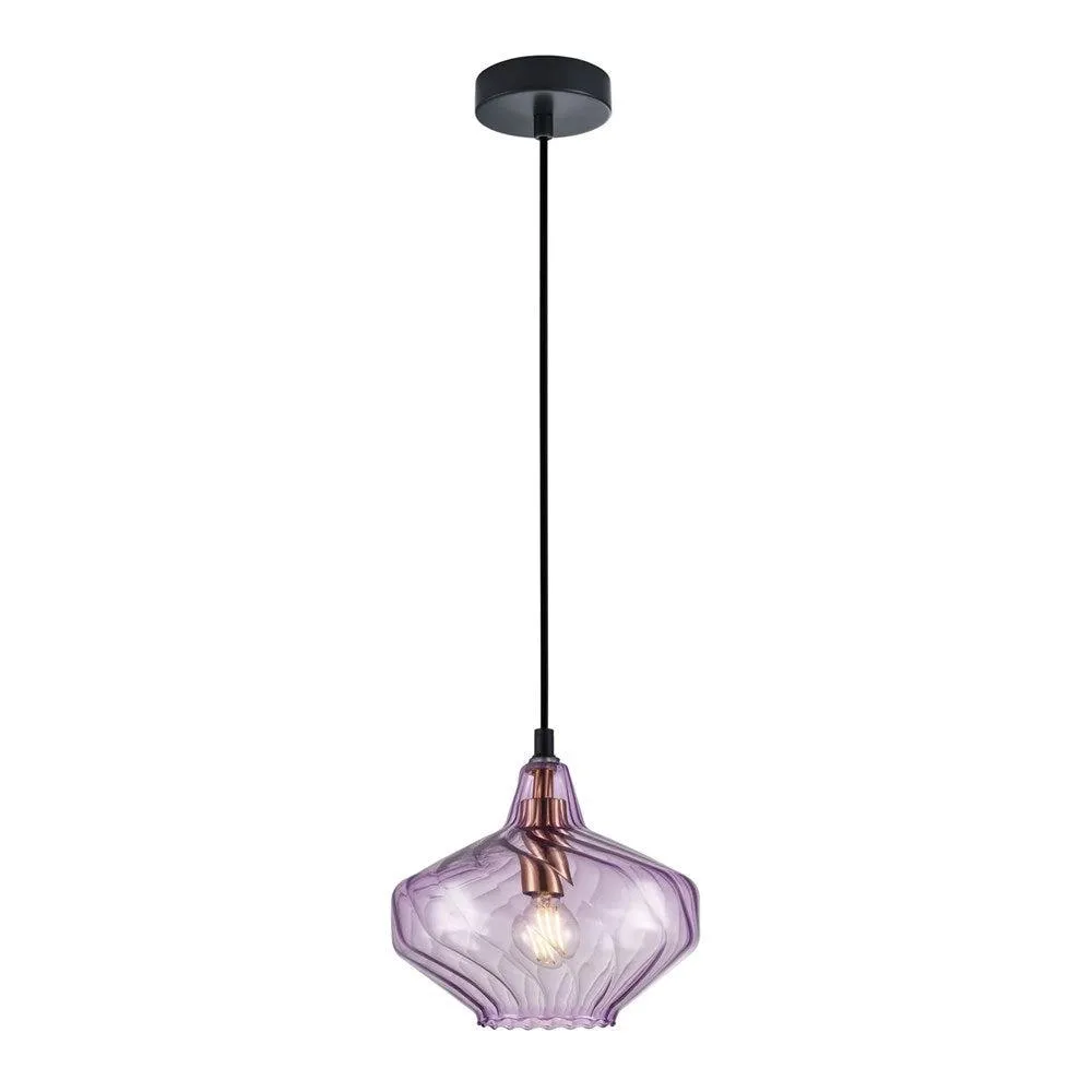 Campana Pendant Light in Amber, Smokey Black, Purple or Green